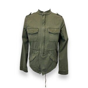 Vintage America Nine West Women’s Distressed Utility Military Jacket Olive M
